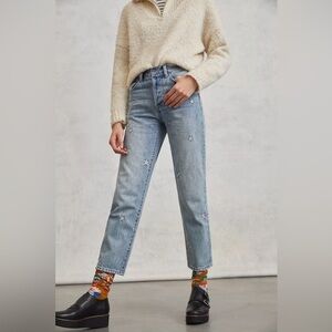 Pistola Charlie Ultra High-Rise Embroidered Straight Jeans